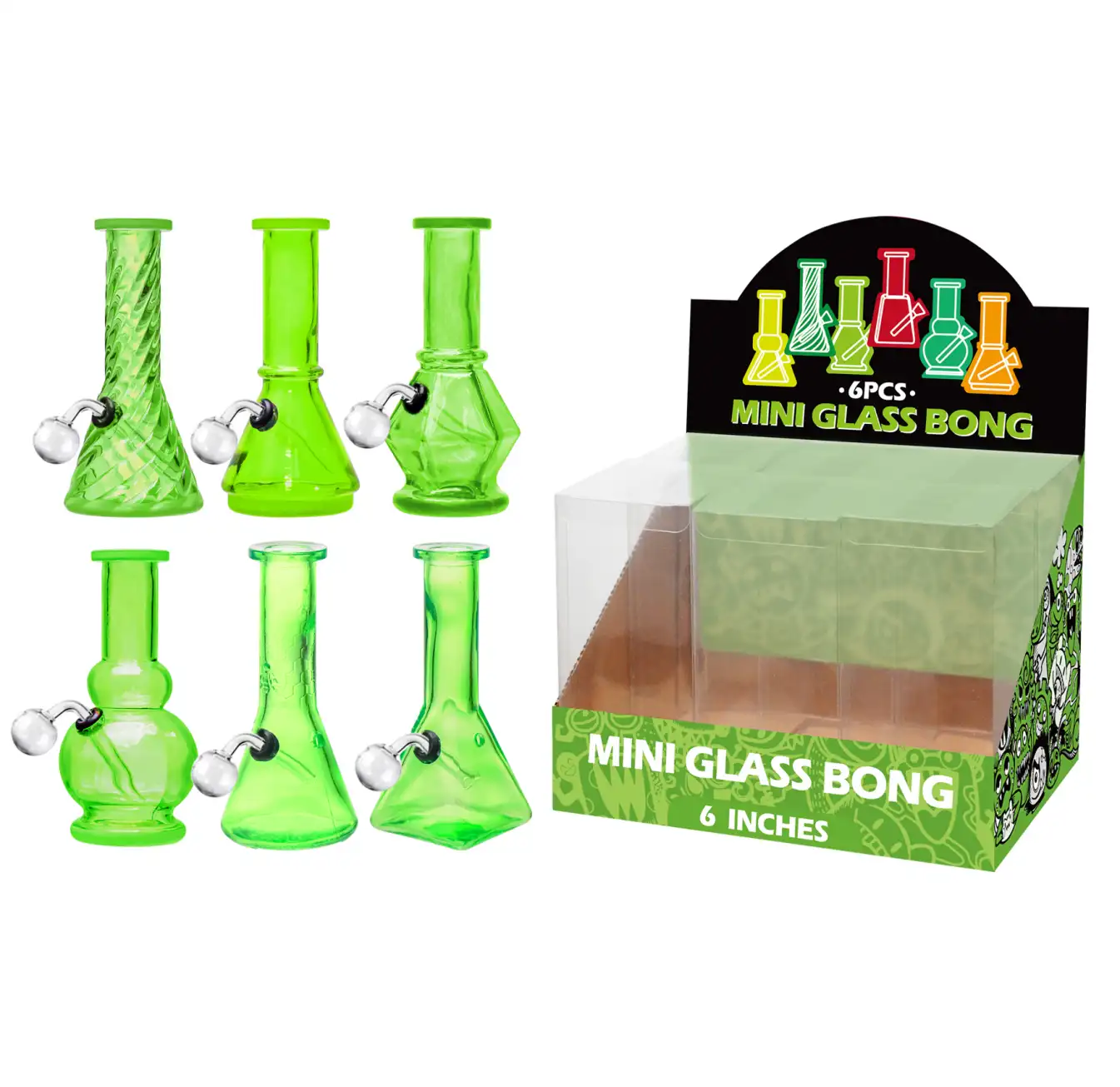 Transparent Green Glass Oil Burner-M60102B - Image 1
