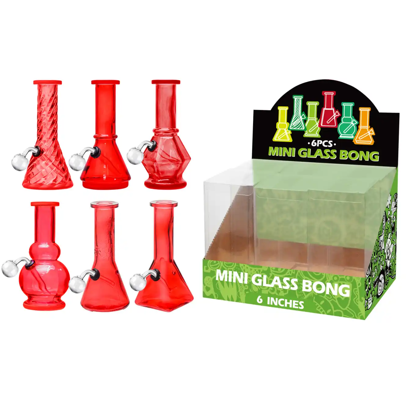 Transparent Red Glass Oil Burner-M60103B - Image 1