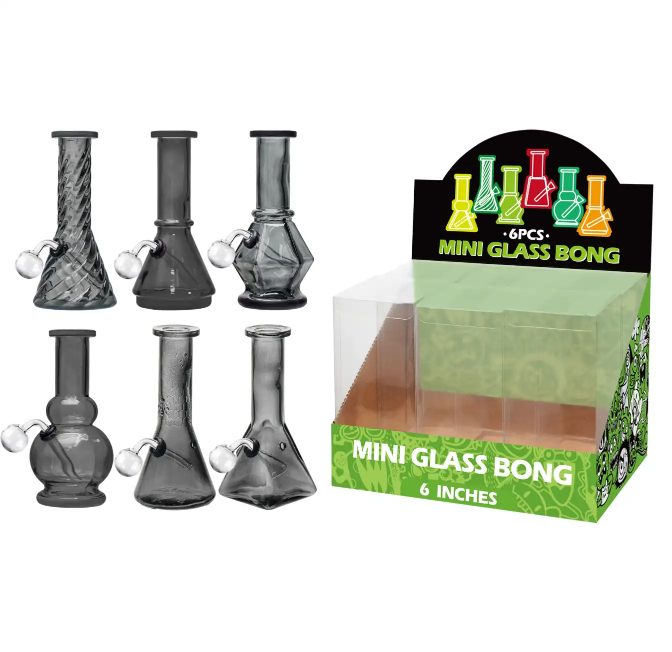 Transparent Black Glass Oil Burner-M60105B - Image 1