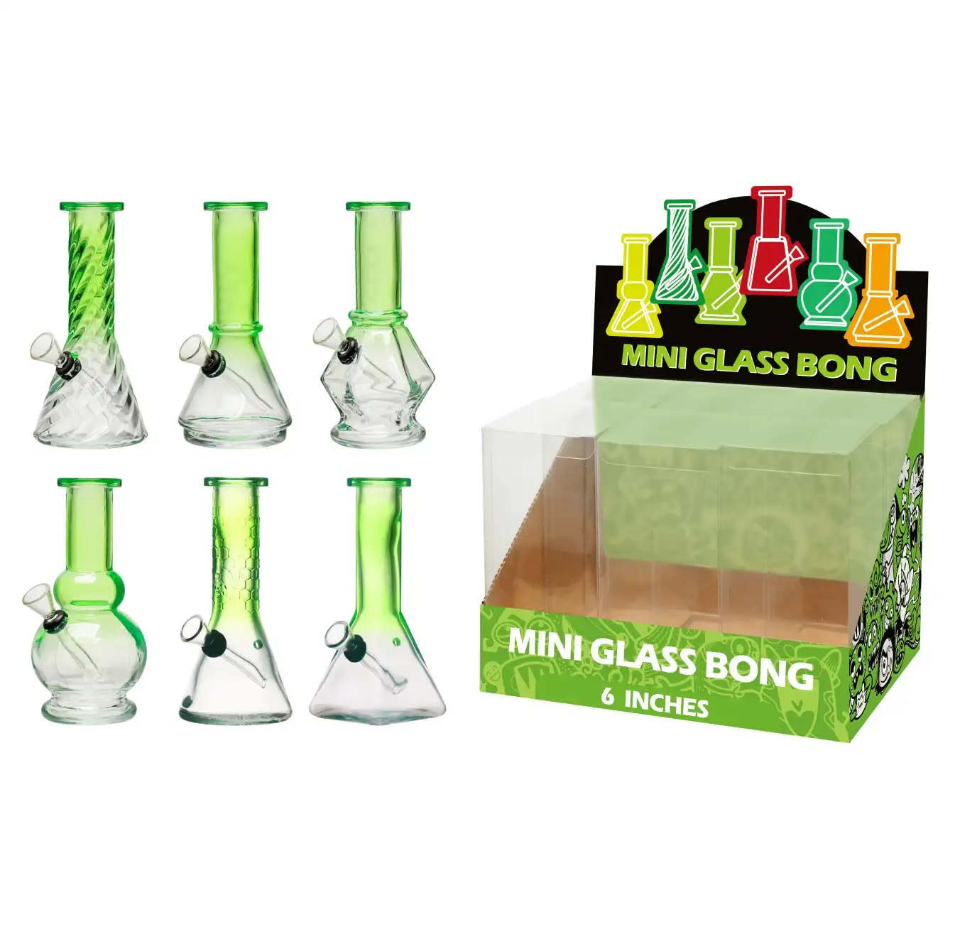 Gradient Green Glass Water Pipe-M60202F - Image 1
