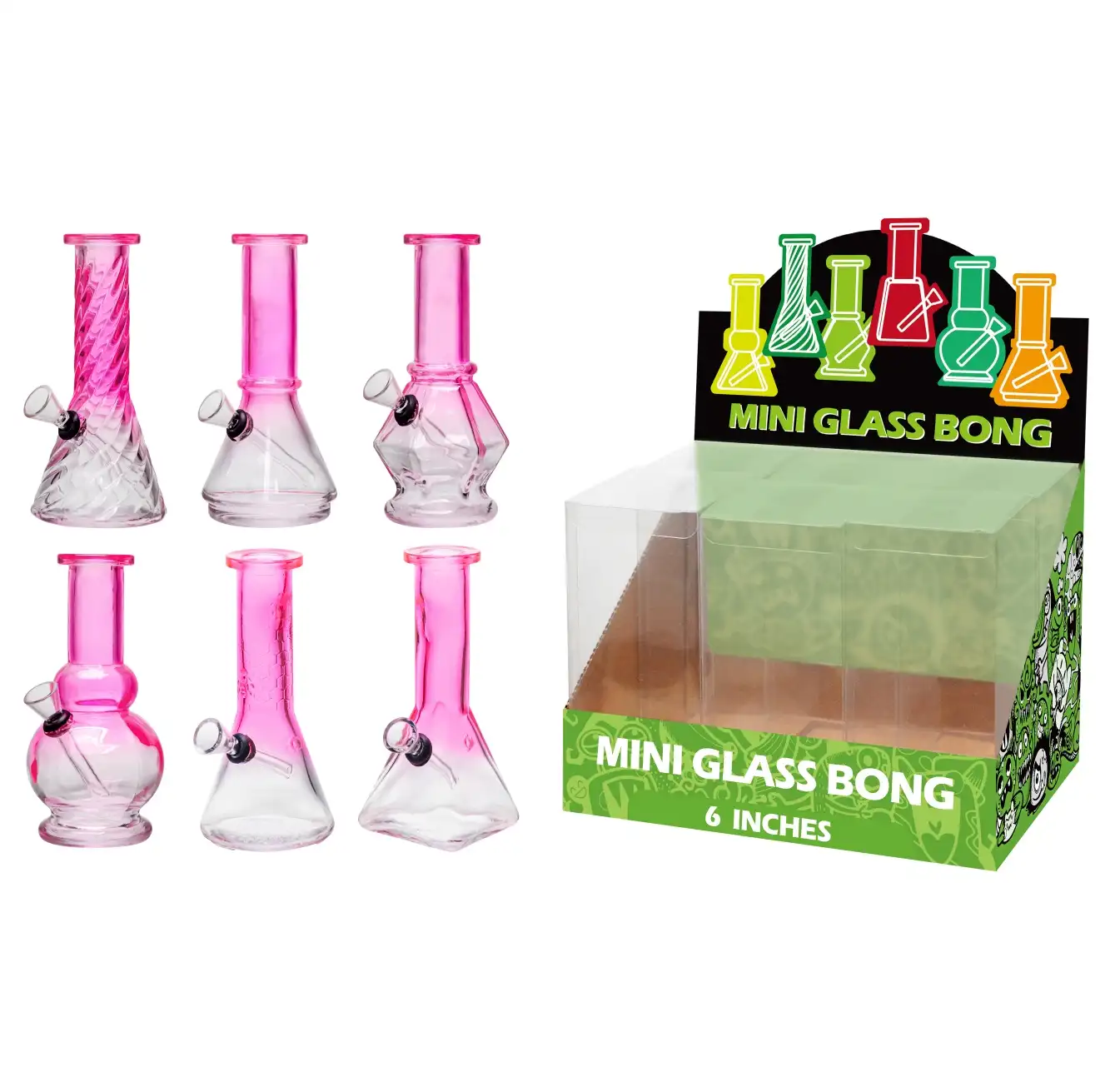 Gradient Pink Glass Water Pipe-M60206F - Image 1