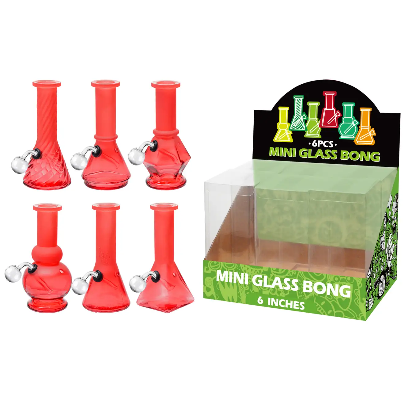 Matt Paint Red Glass Oil Burner 6inch-M60303B - Image 1