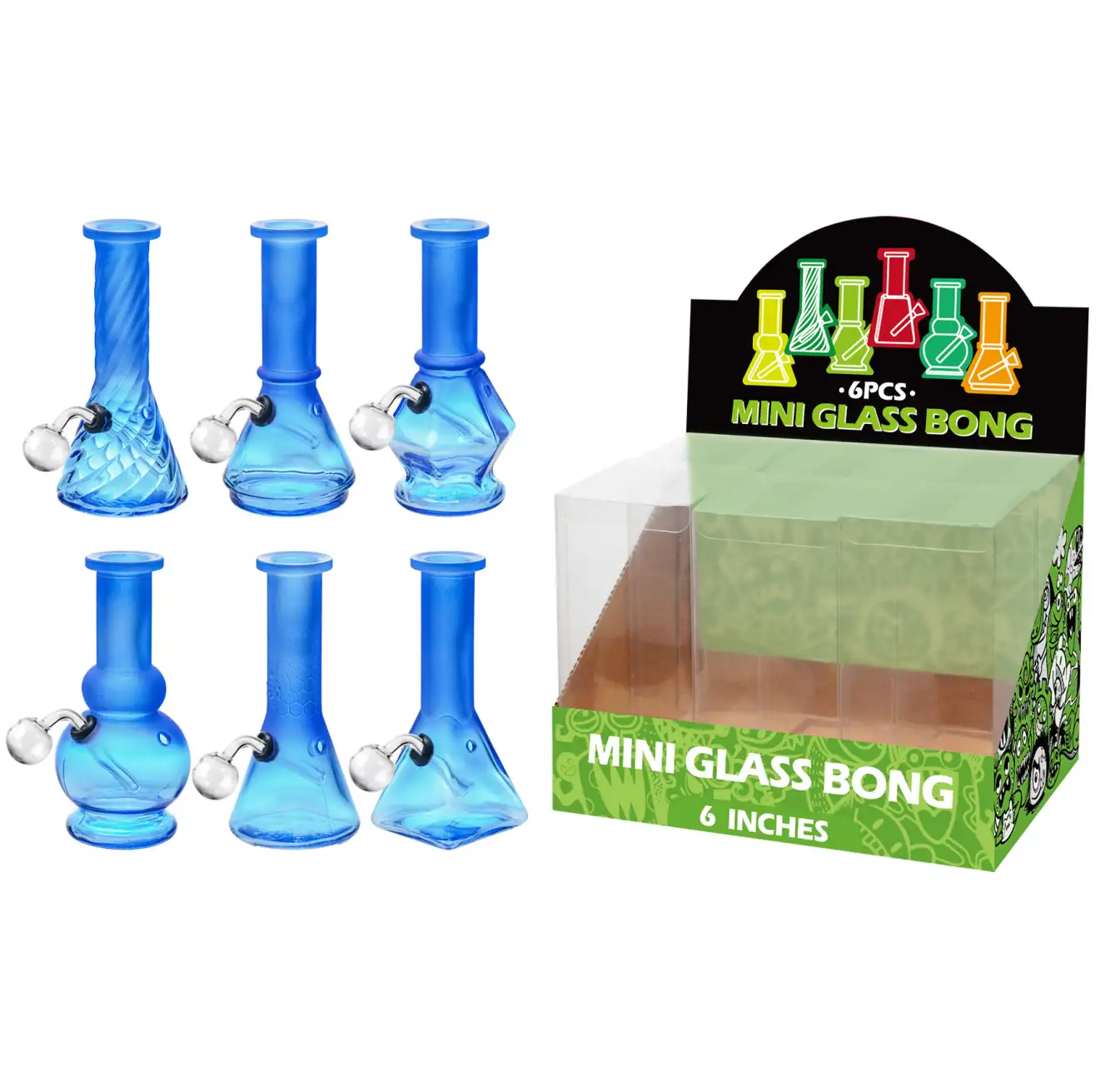 Matt Paint Blue Glass Oil Burner 6inch-M60304B - Image 1