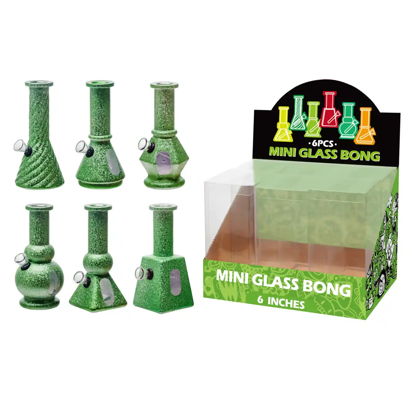 Matt Paint Glass Water Pipe With Water Window-M610002F - Image 1