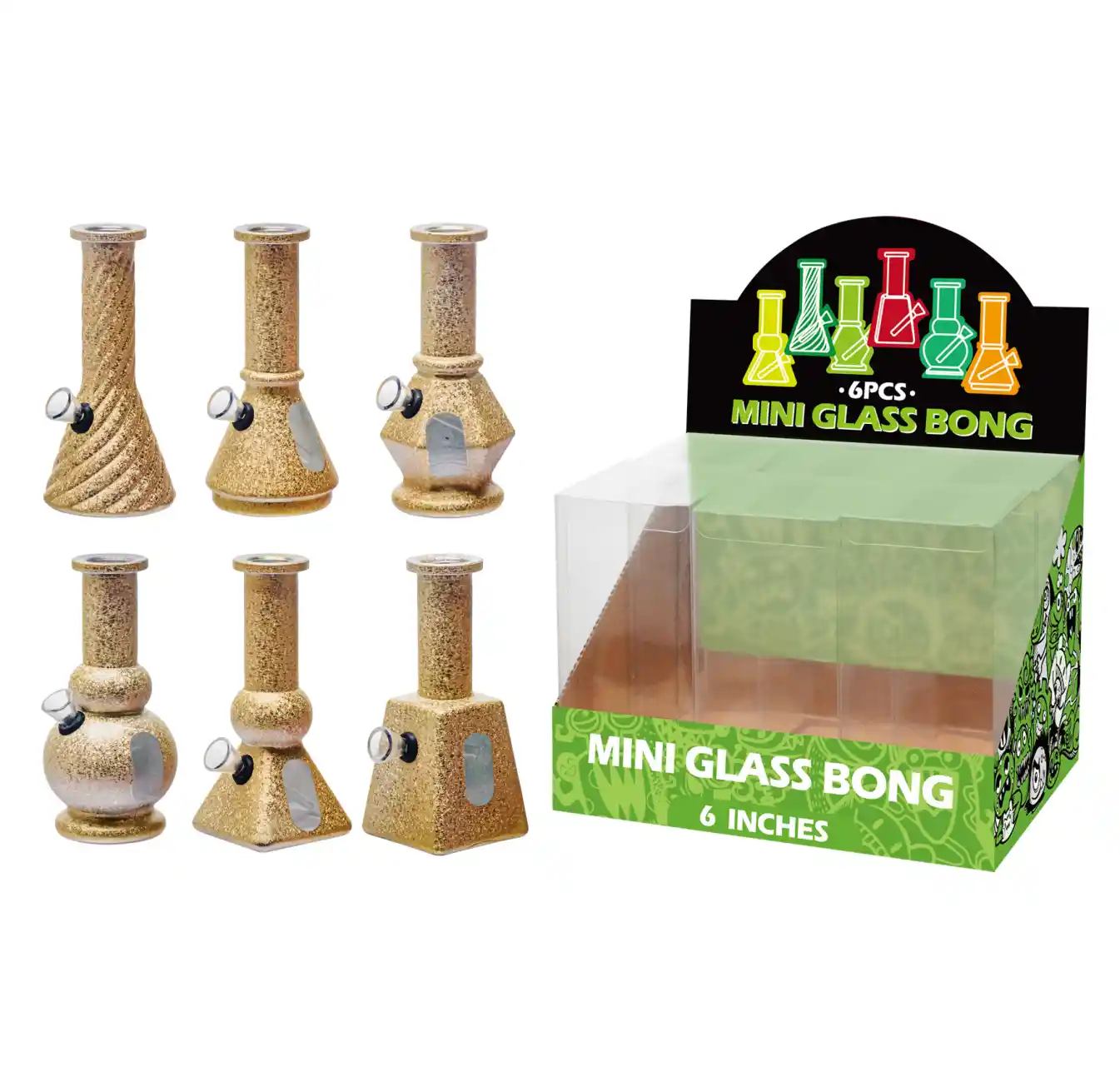 Matt Paint Glass Water Pipe With Water Window-M610003F - Image 1