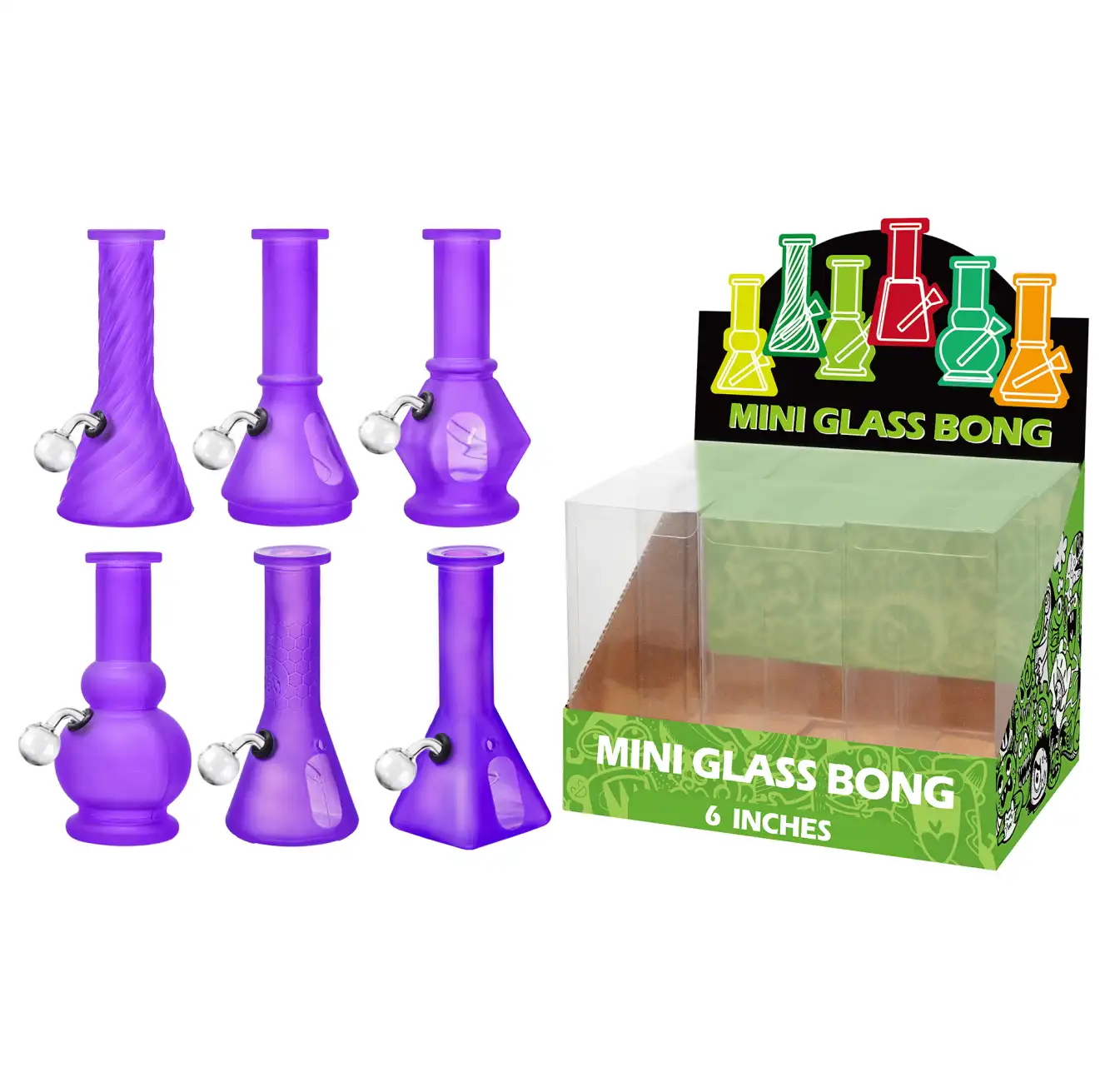 Matt Paint Purple+Water Window Glass Oil Burner 6inch-M61001B - Image 1