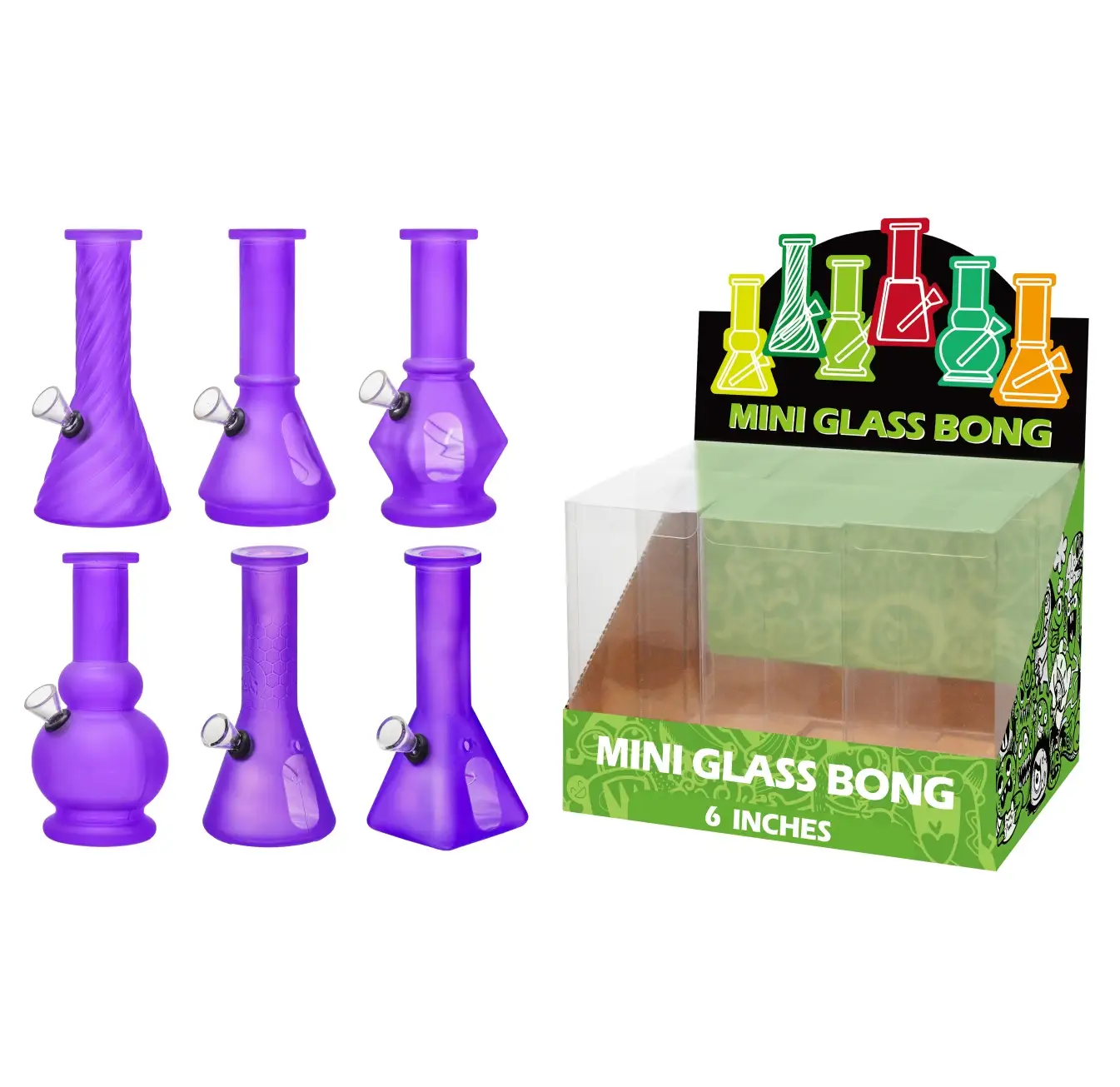 Matte Purple+Water Window Glass Water Pipe-M61001F - Image 1