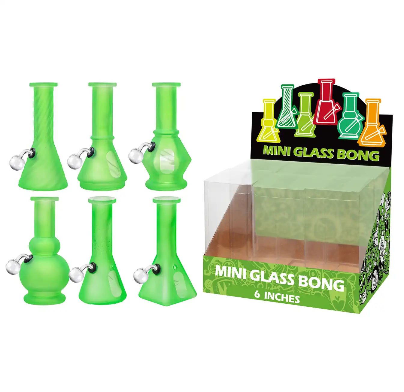 Matt Paint Green+Water Window Glass Oil Burner 6inch-M61002B - Image 1
