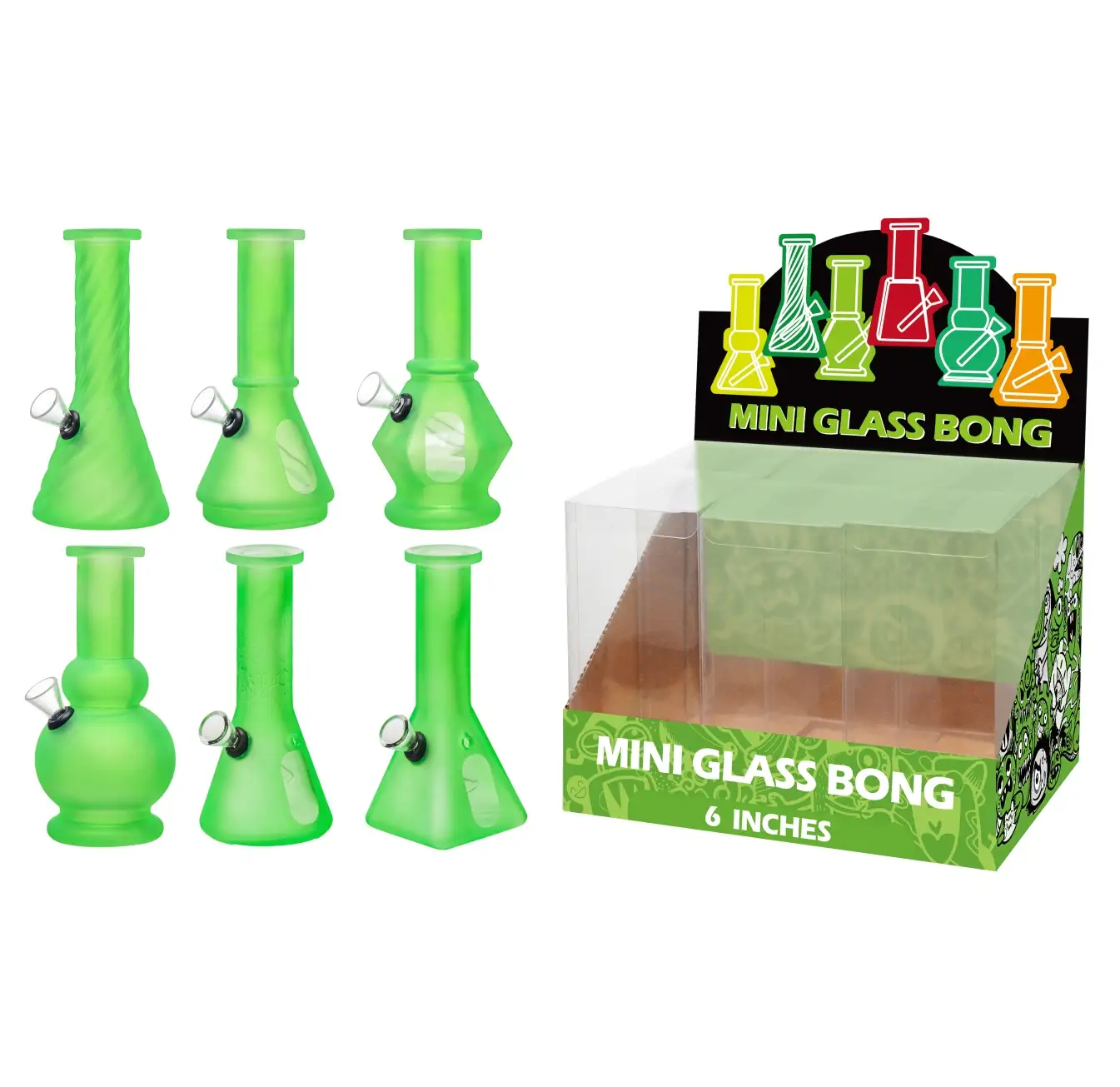 Matte Green+Water Window Glass Water Pipe-M61002F - Image 1