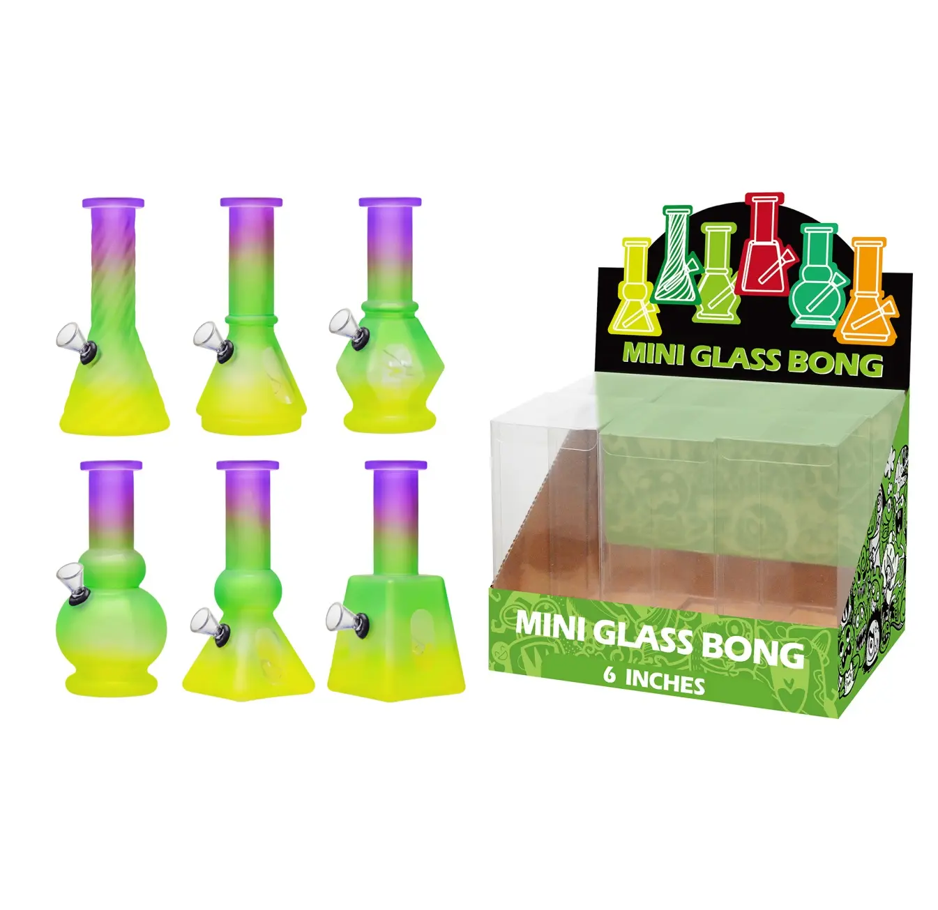 Gradation matte+Water Window Glass Water Pipe-M61201F - Image 1