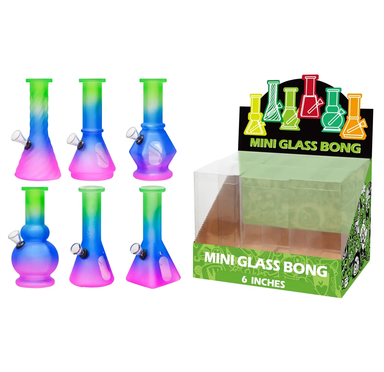 Gradation matte+Water Window Glass Water Pipe-M61202F - Image 1