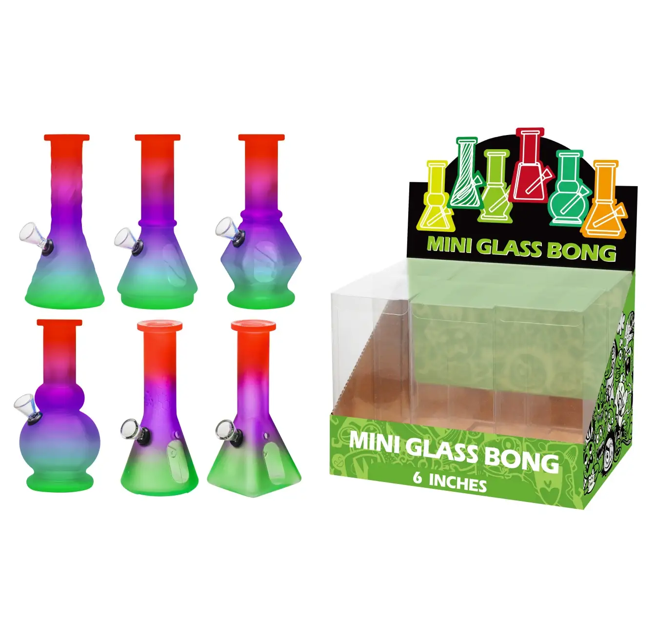 Gradation matte+Water Window Glass Water Pipe-M61203F - Image 1