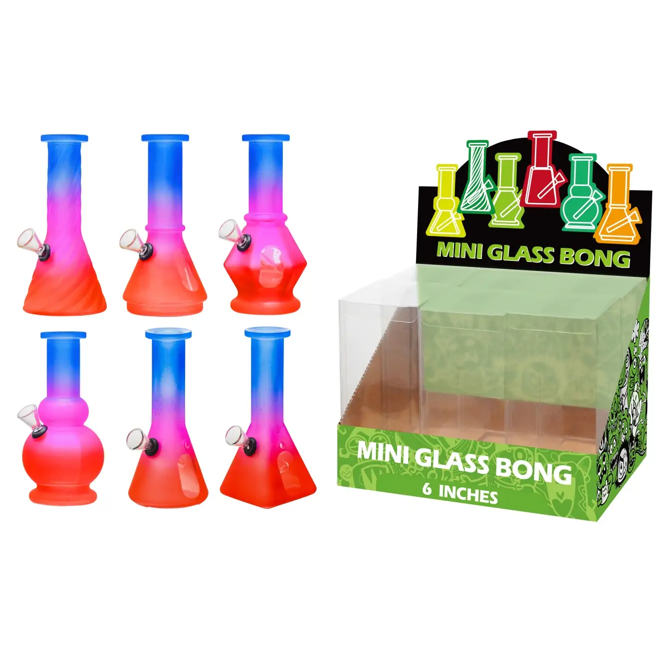 Gradation matte+Water Window Glass Water Pipe-M61204F - Image 1