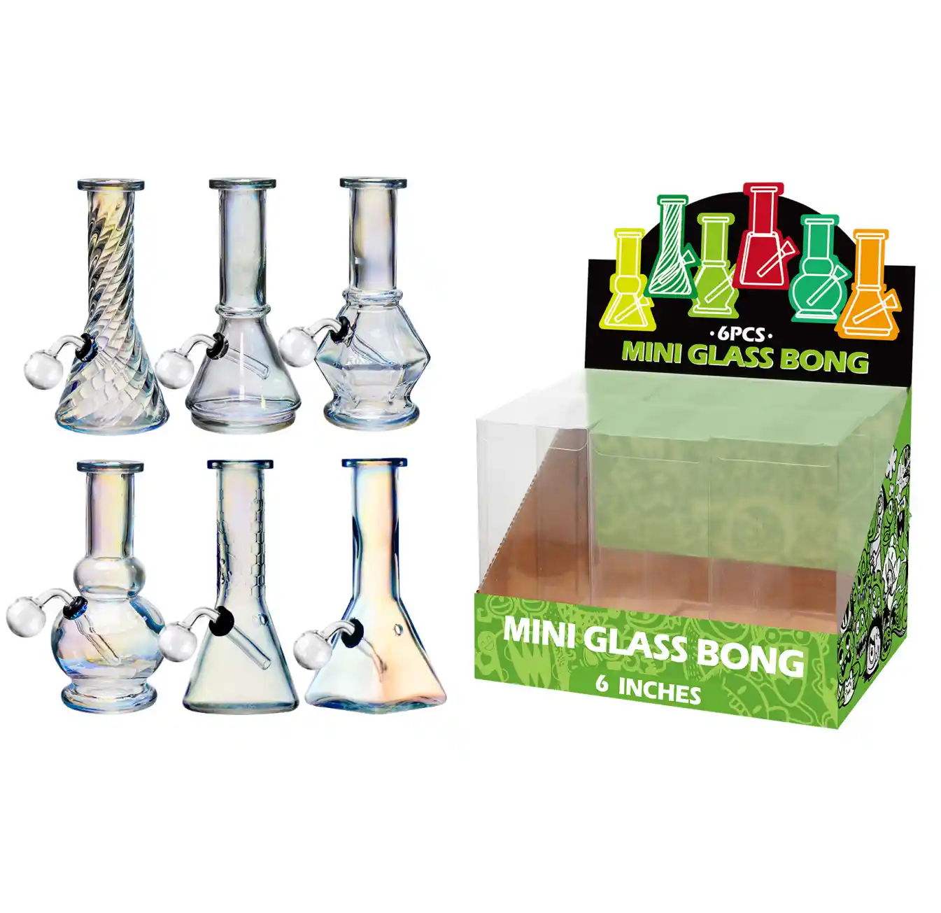 Transparent Electroplating Glass Oil Burner 6inch-M62001B - Image 1