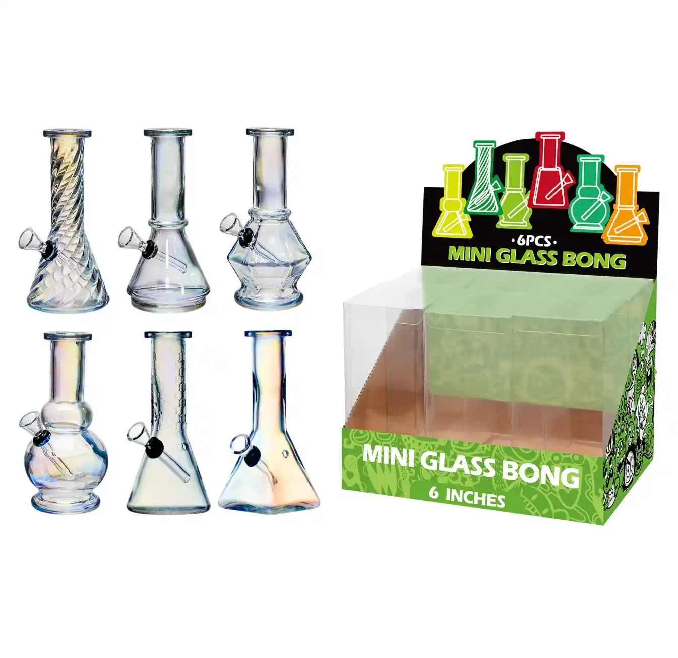 Electroplating Clear Glass Water Pipe-M62001F - Image 1