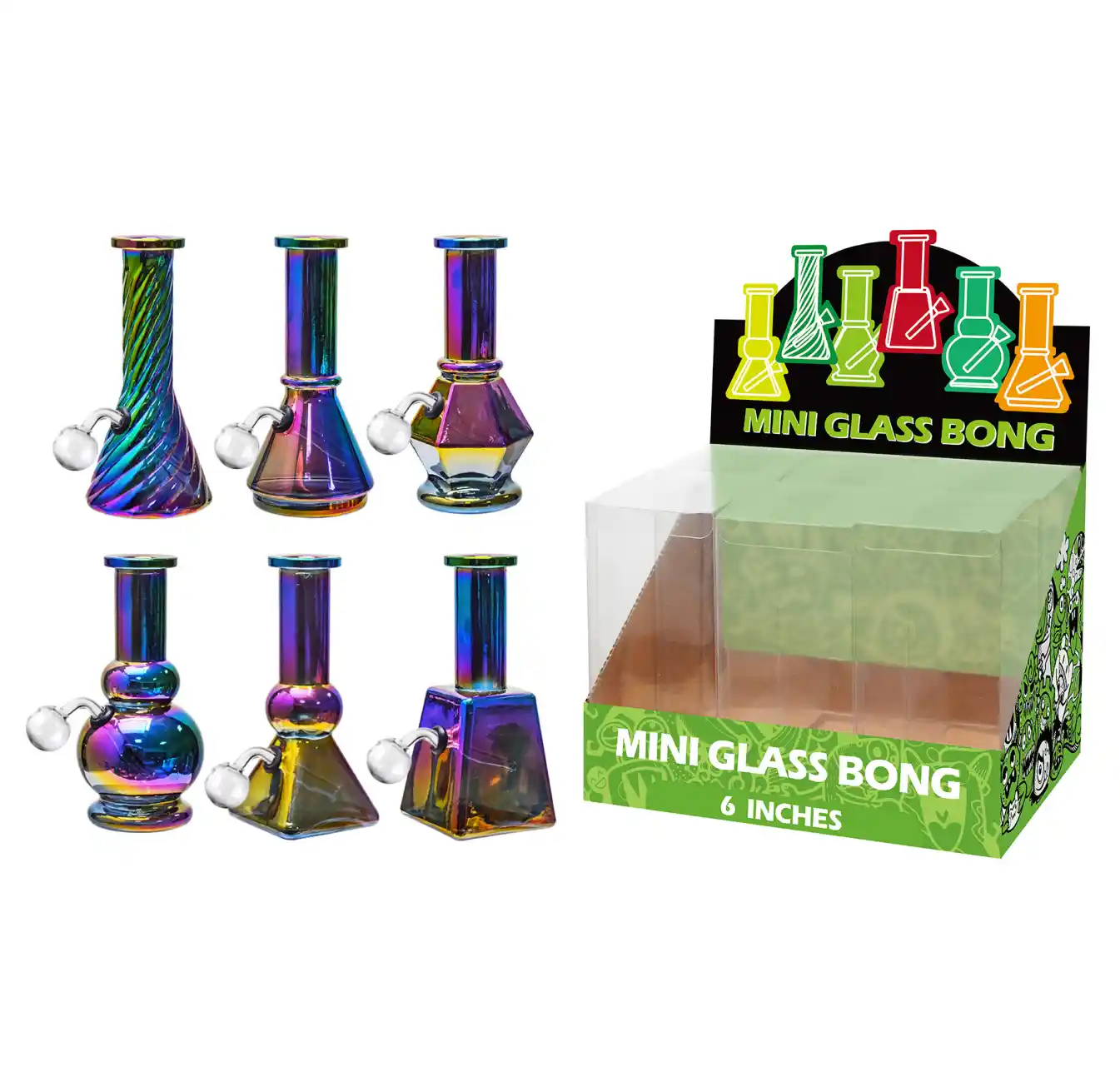 Black Electroplating Glass Oil Burner 6inch-M62002B - Image 1
