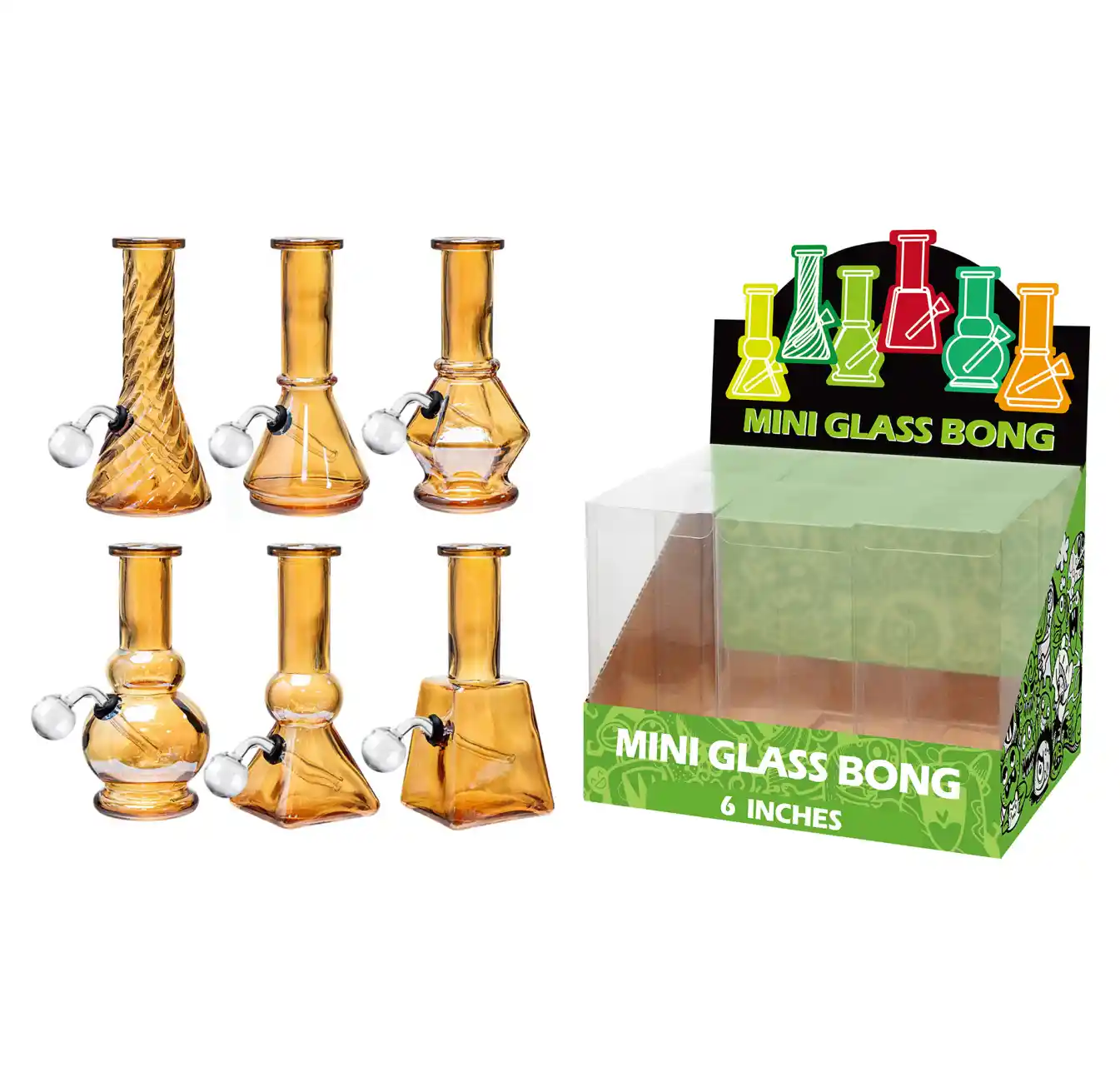 Yellow Electroplating Glass Oil Burner 6inch-M62003B - Image 1