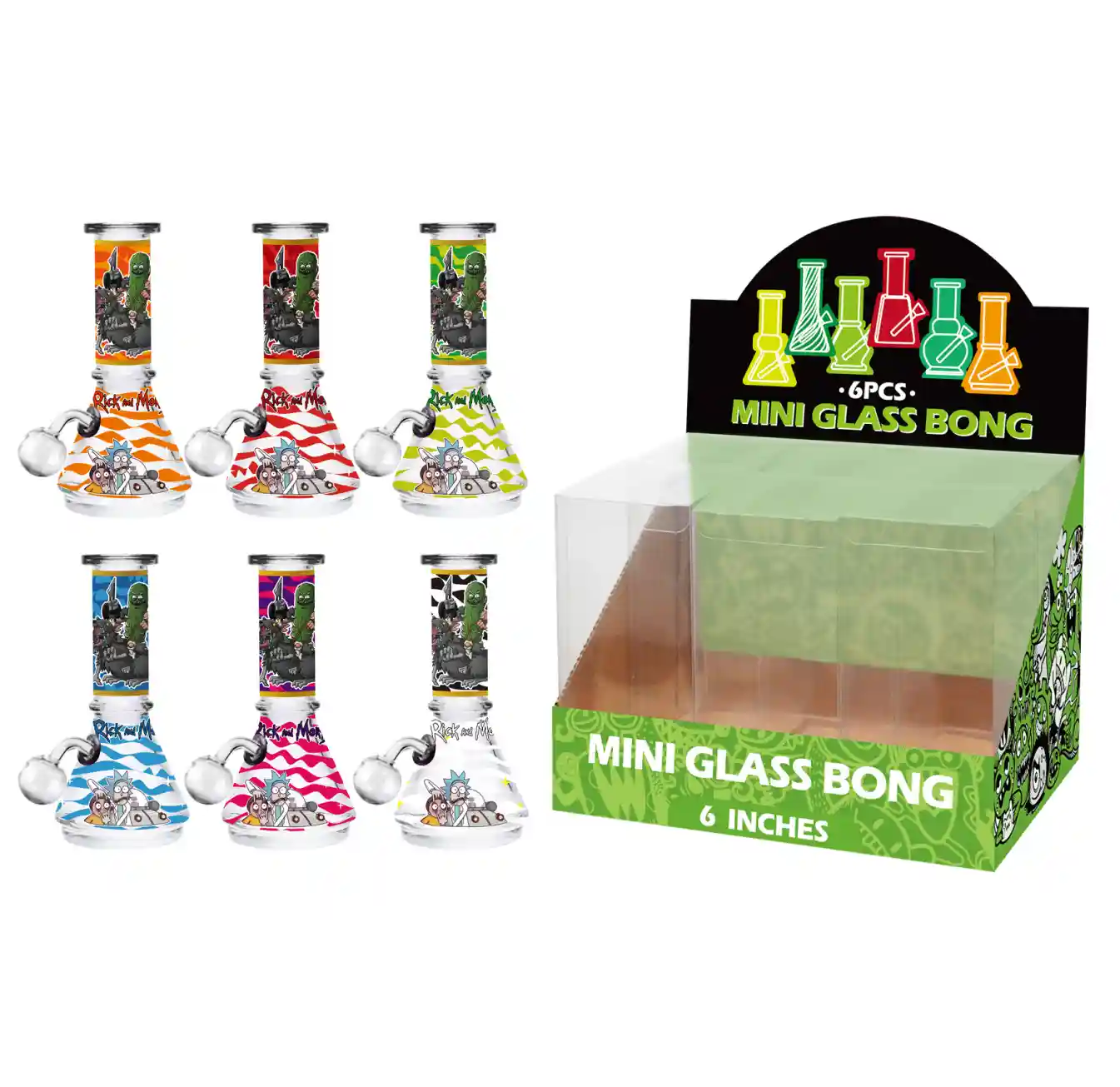 Rick and Morty Decal Glass Oil Burner 6inch-M63102B - Image 1