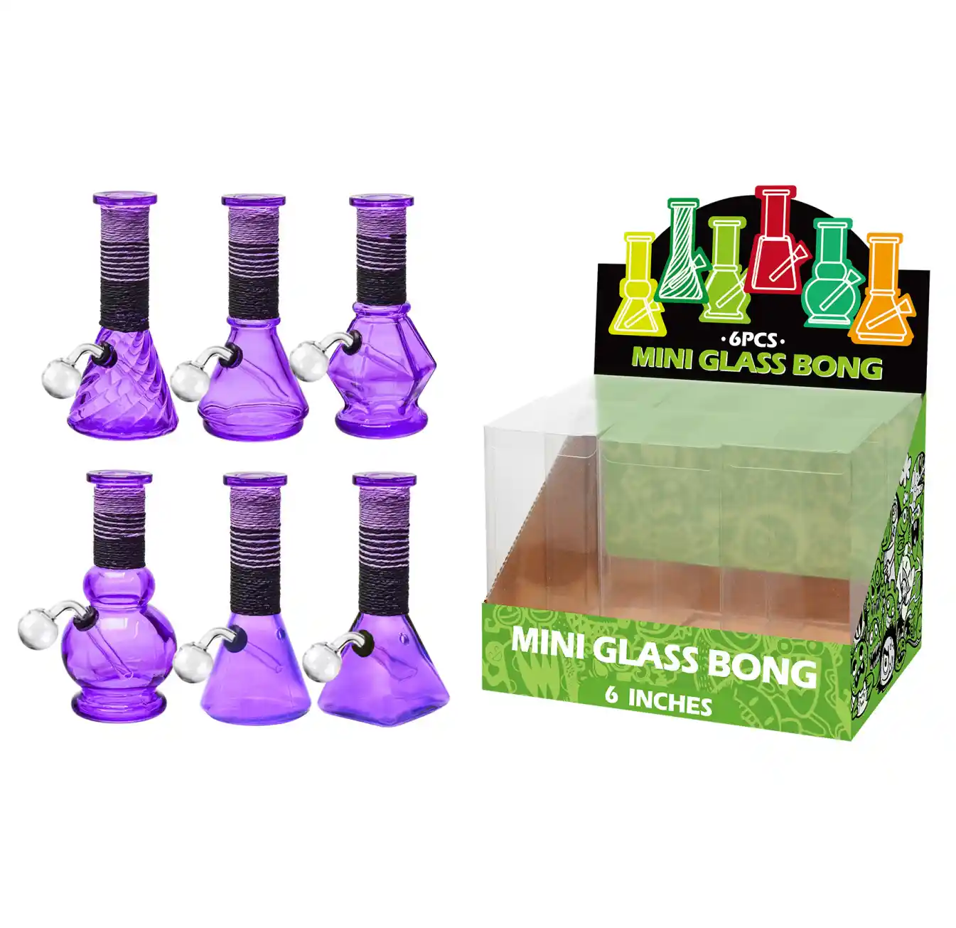Purple Transparent Paint+ Artistic String Glass Oil Burner 6inch-M64001B - Image 1