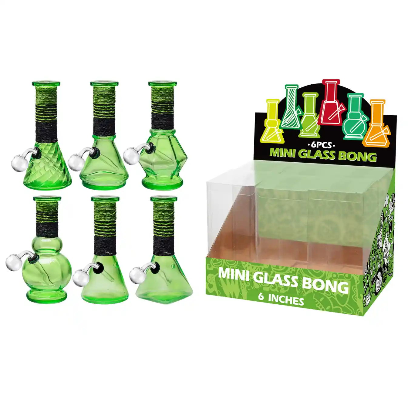 Green Transparent Paint+ Artistic String Glass Oil Burner 6inch-M64002B - Image 1