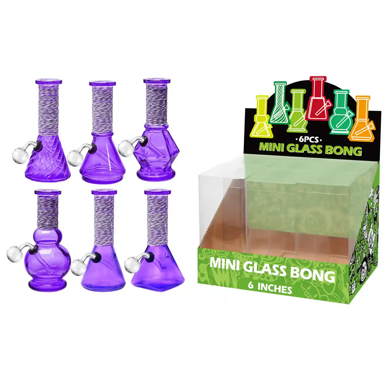 Purple Transparent Paint+ Artistic String Glass Oil Burner 6inch-M64101B - Image 1