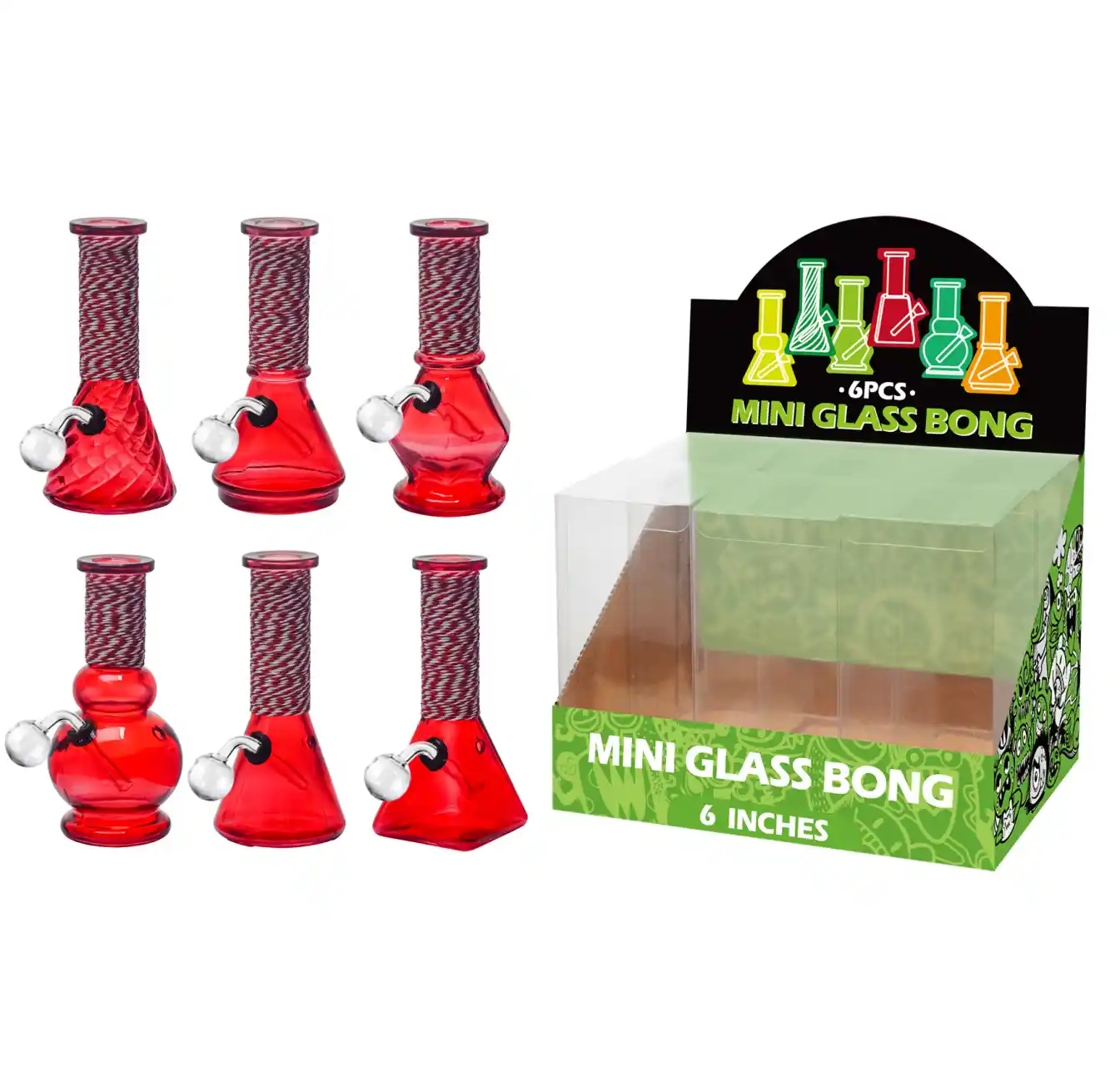 Red Transparent Paint+ Artistic String Glass Oil Burner 6inch-M64103B - Image 1