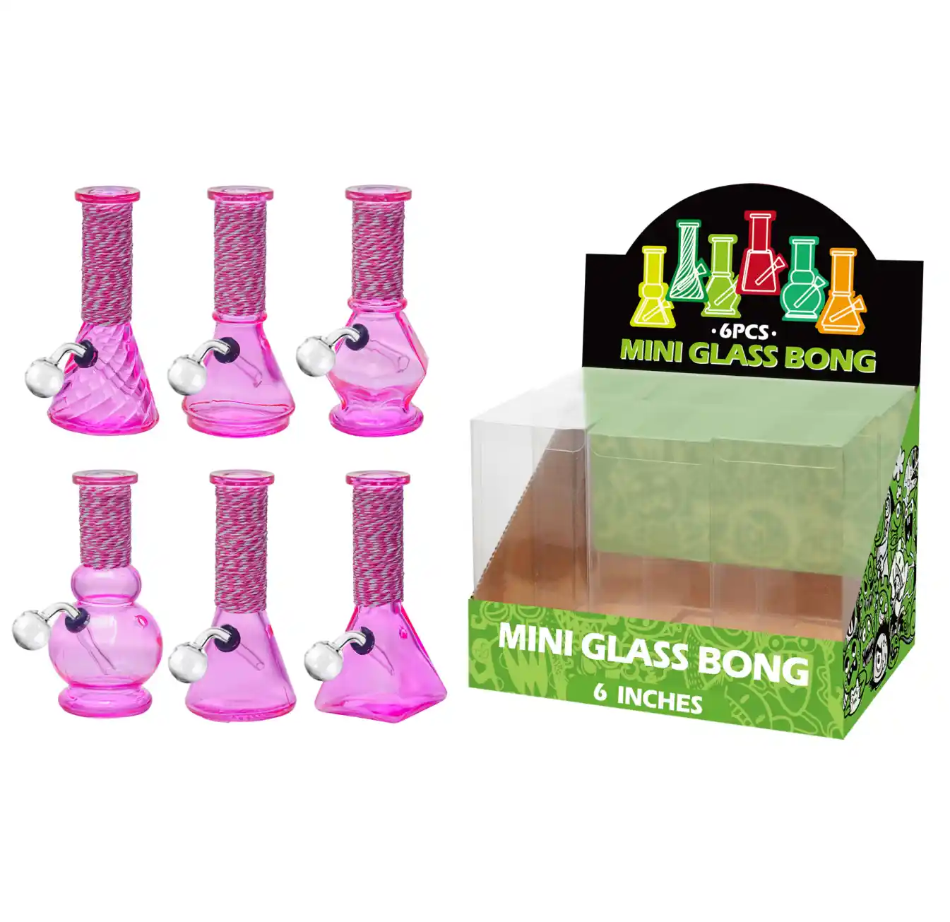 Pink Transparent Paint+ Artistic String Glass Oil Burner 6inch-M64106B - Image 1