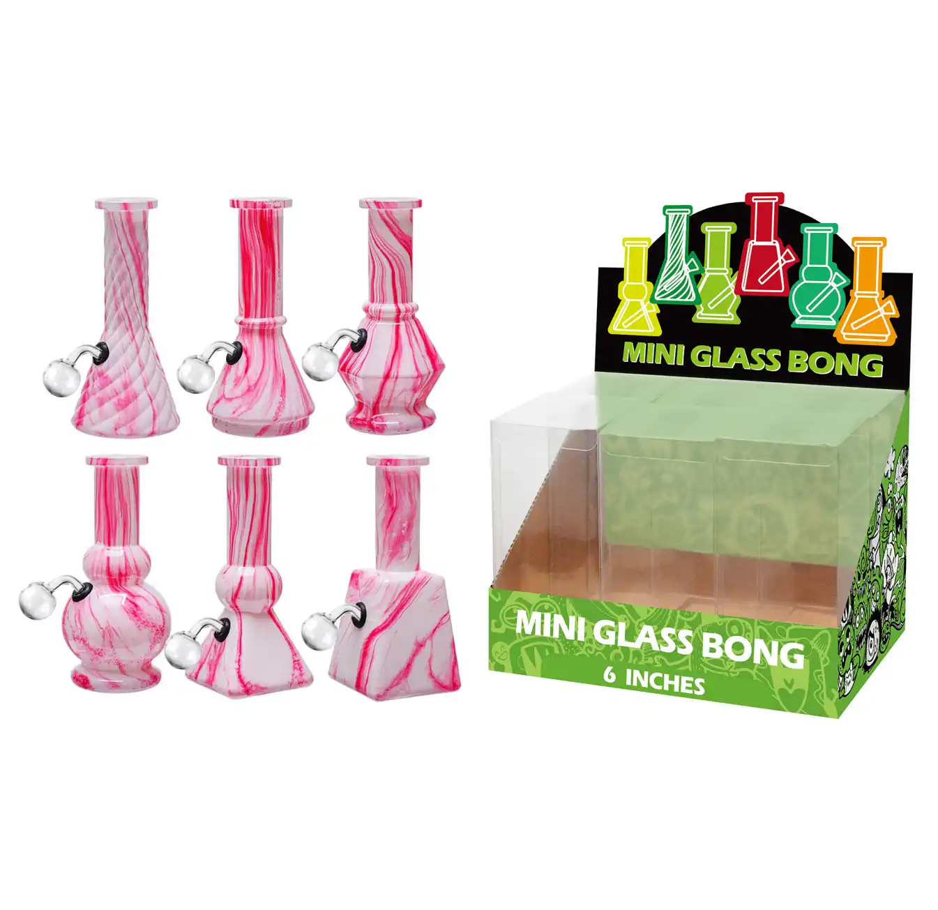 Magenta Water Transfer Printing Glass Oil Burner 6inch-M65009B - Image 1