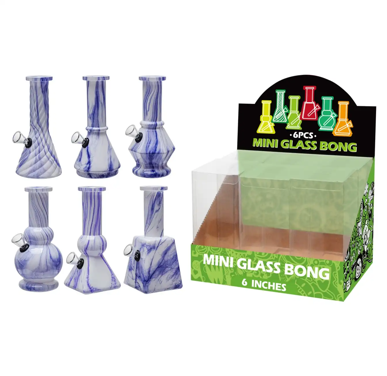 Water Transfer Printing Glass Water Pipe-M65011F - Image 1