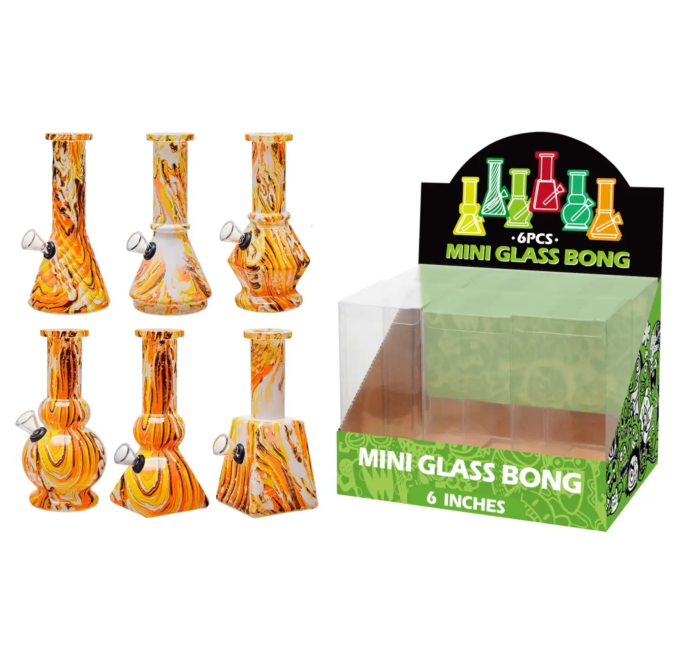 Water Transfer Printing Glass Water Pipe-M65015F - Image 1