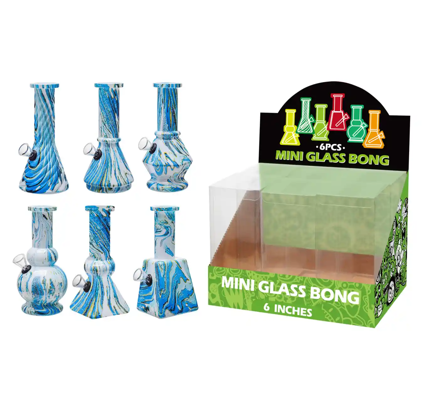 Water Transfer Printing Glass Water Pipe-M65016F - Image 1