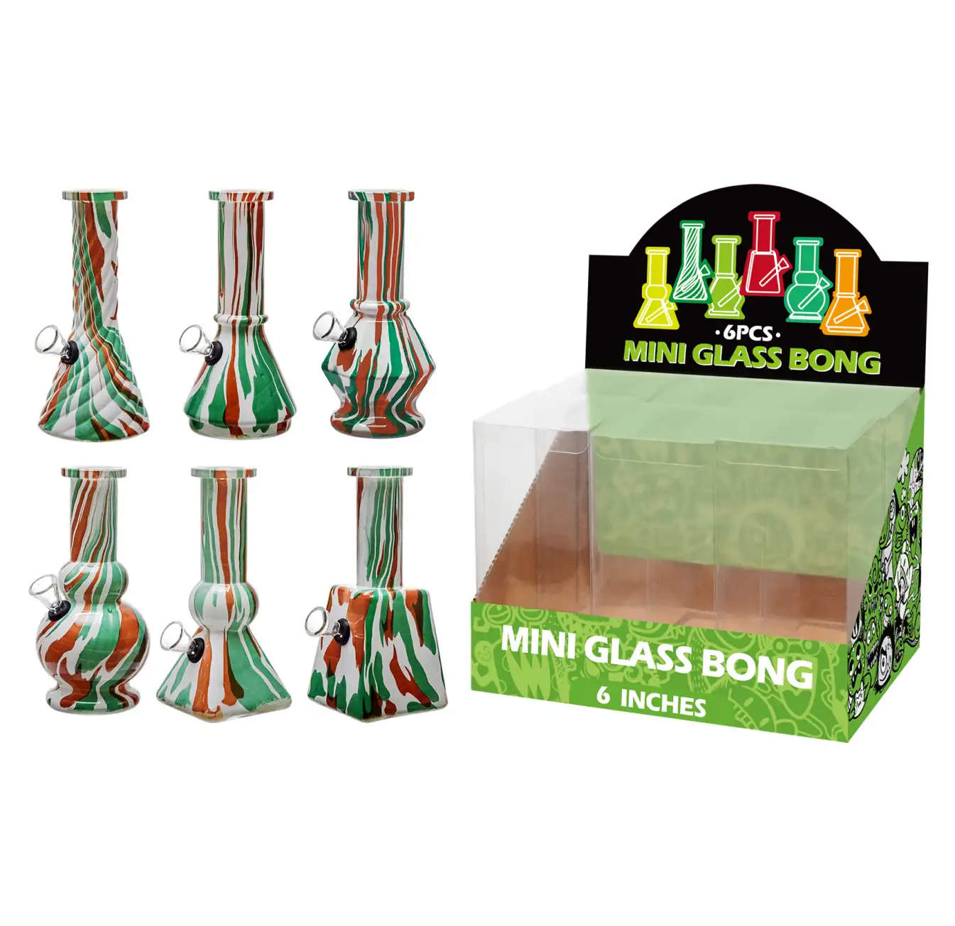 Water Transfer Printing Glass Water Pipe-M65017F - Image 1