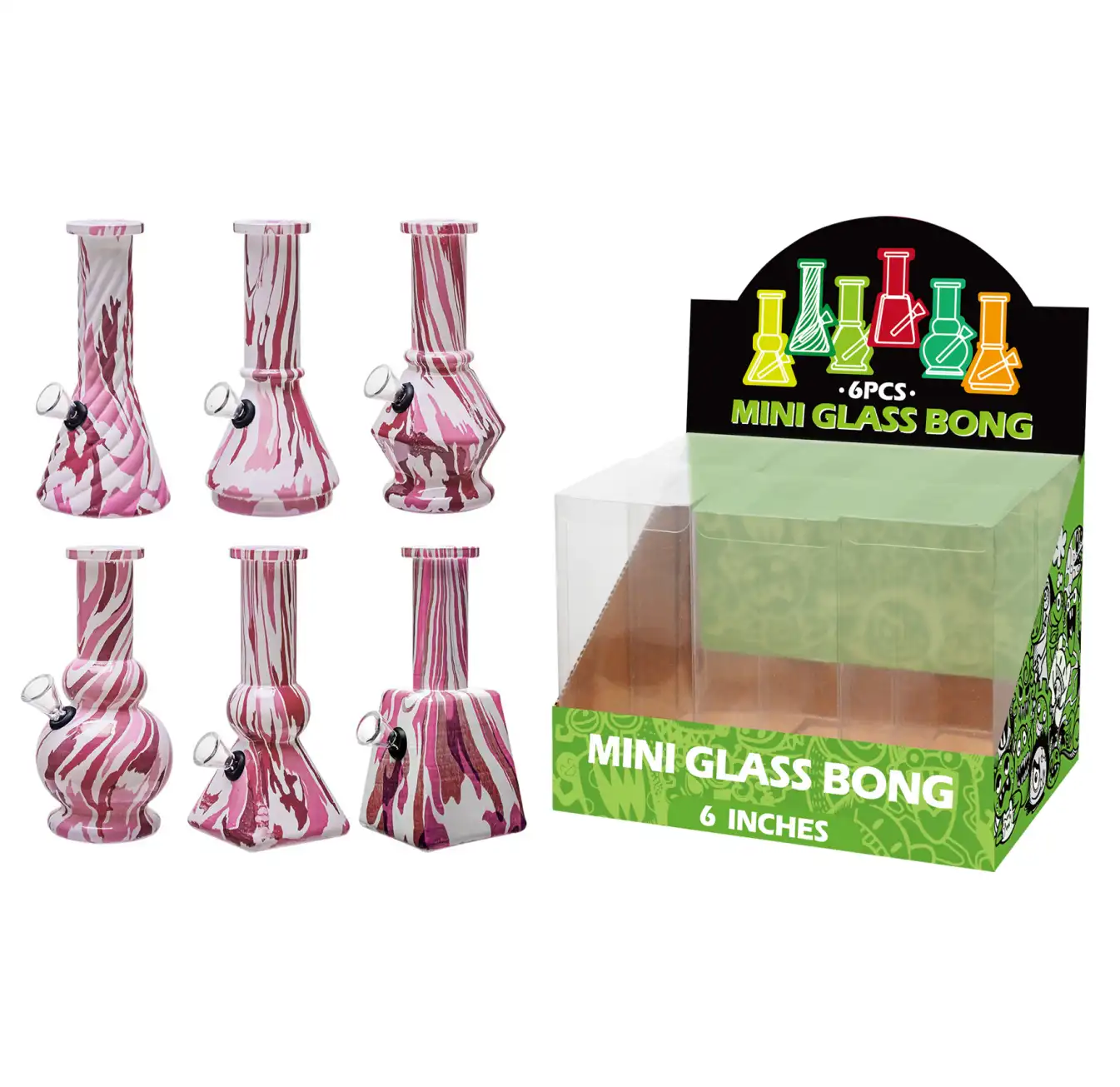 Water Transfer Printing Glass Water Pipe-M65020F - Image 1