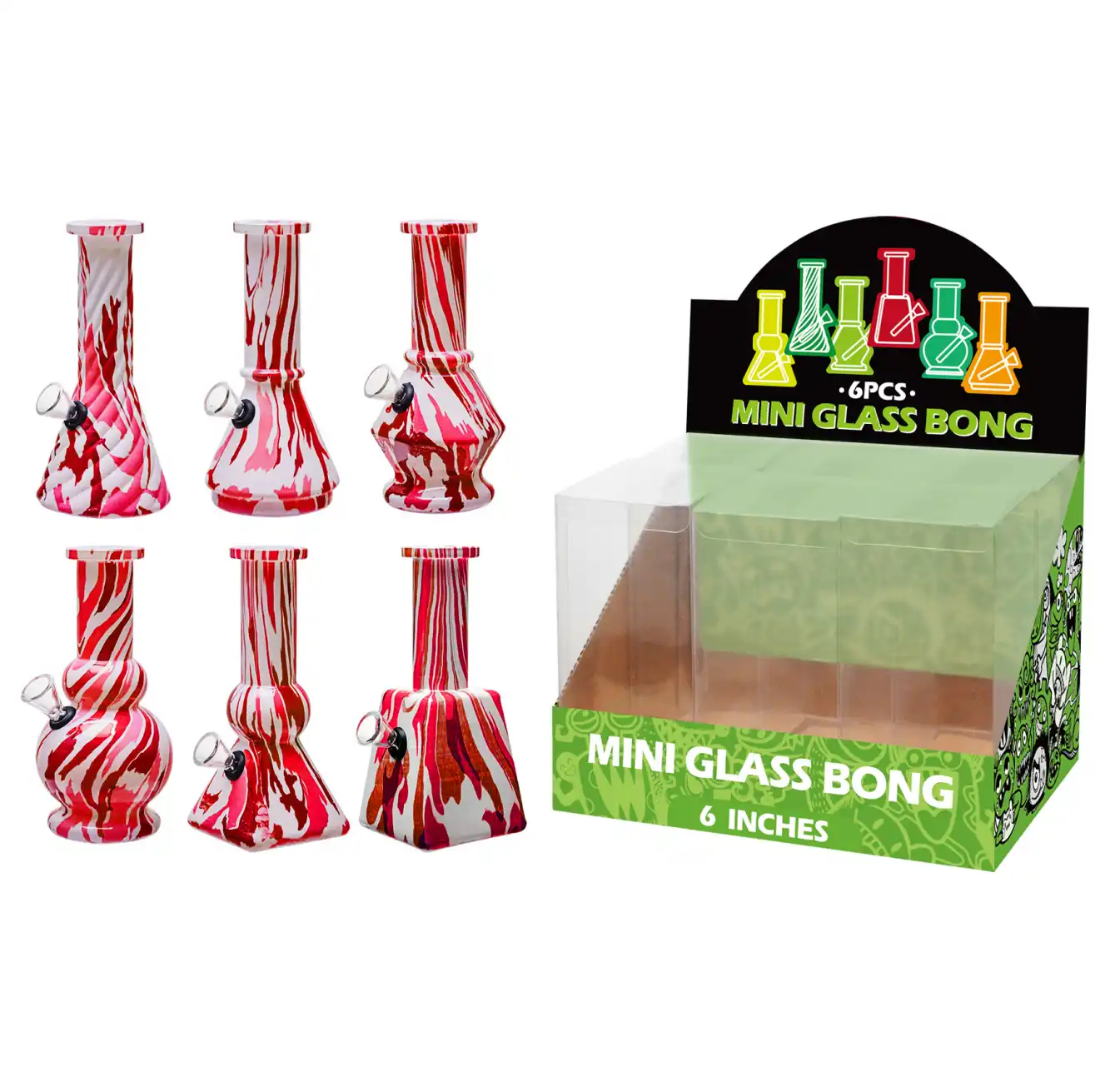 Water Transfer Printing Glass Water Pipe-M65022F - Image 1