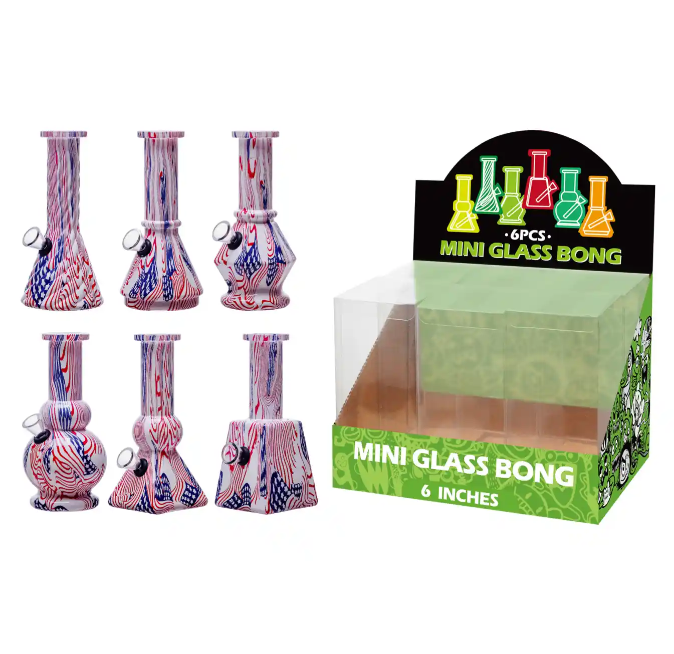 Water Transfer Printing Glass Water Pipe-M65023F - Image 1