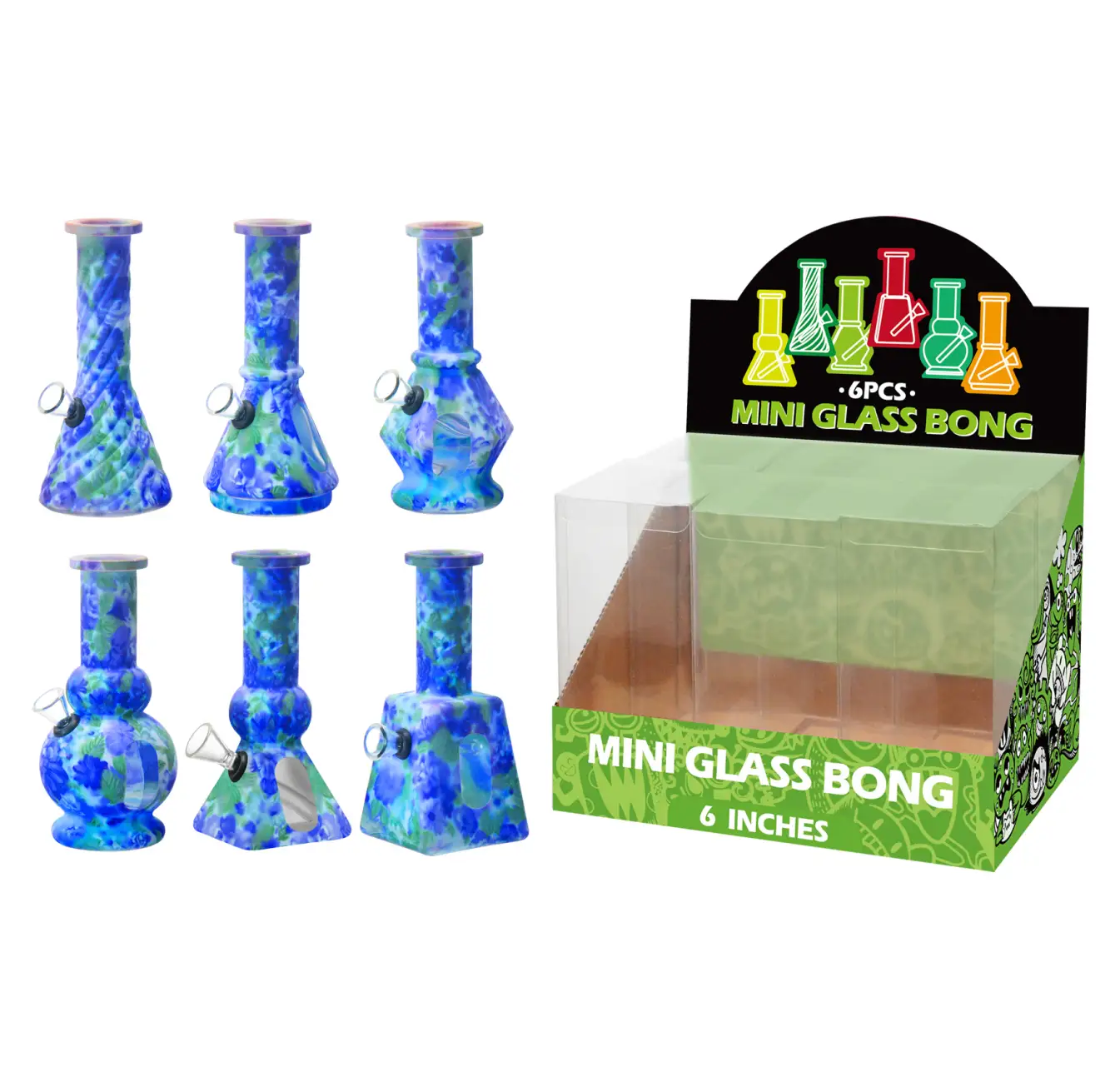 Glass Water Pipe With Hot Transfer Printing-M67002F - Image 1