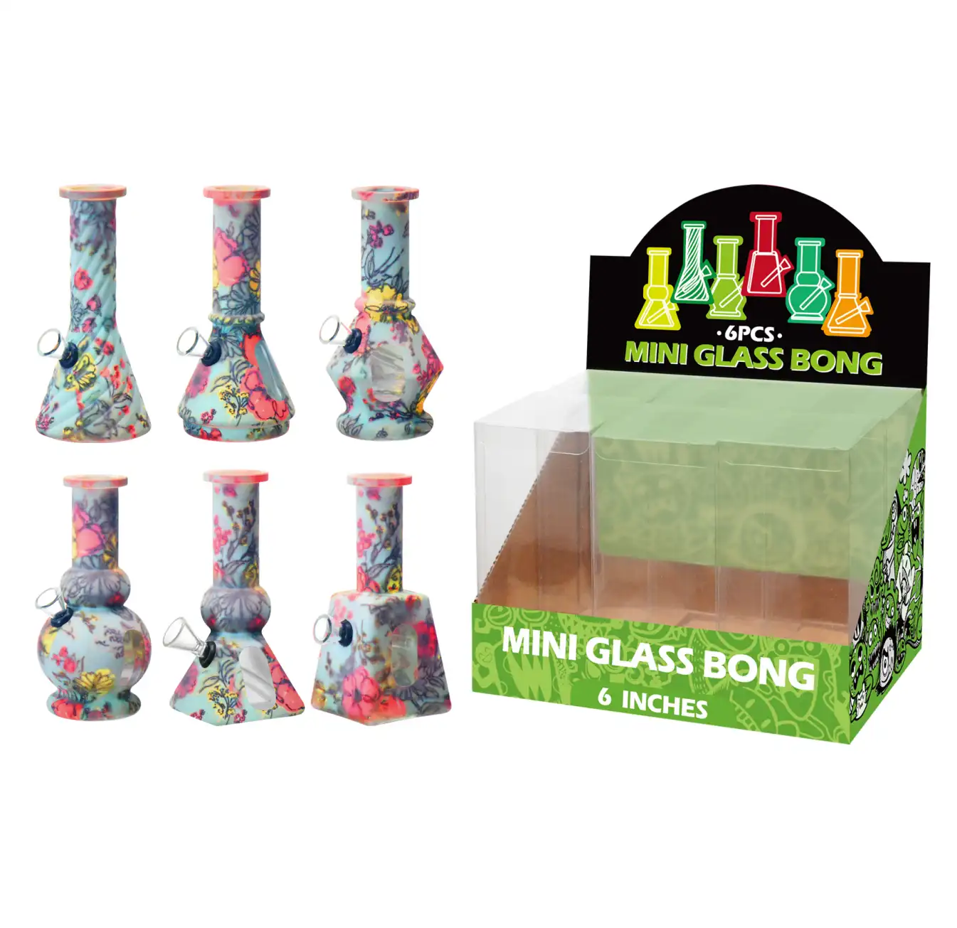 Glass Water Pipe With Hot Transfer Printing-M67003F - Image 1