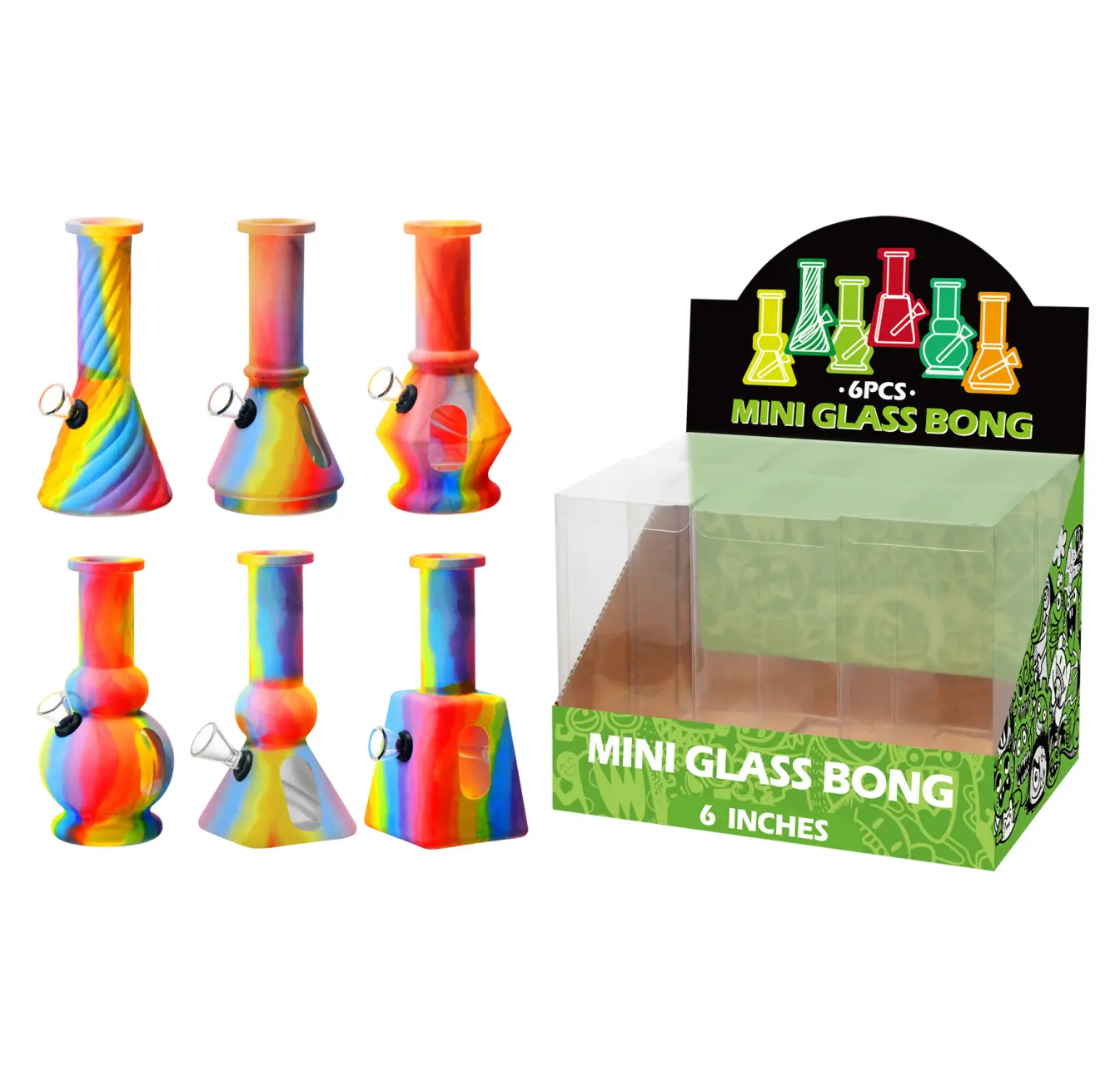Glass Water Pipe With Hot Transfer Printing-M67006F - Image 1