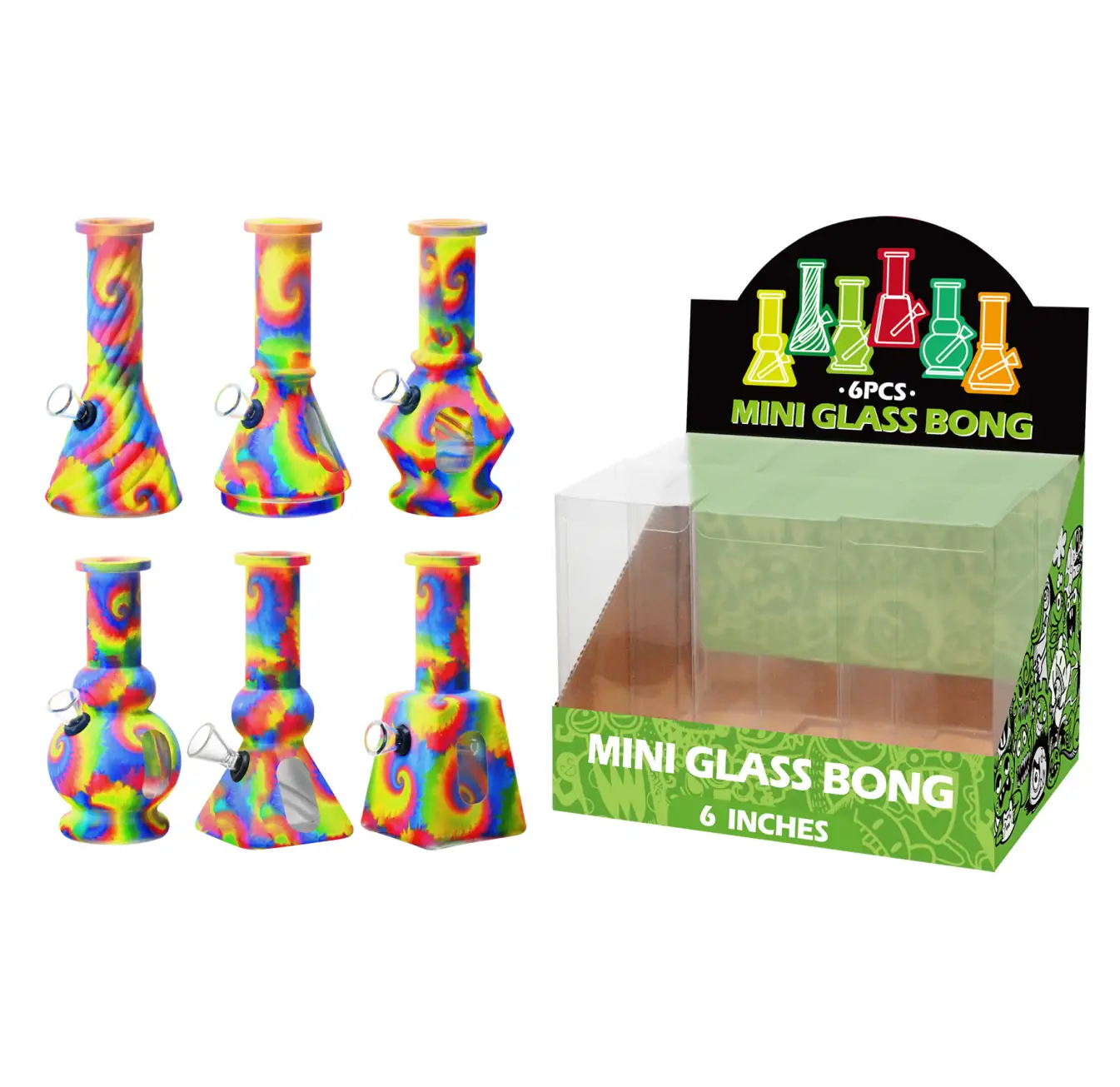 Glass Water Pipe With Hot Transfer Printing-M67007F - Image 1