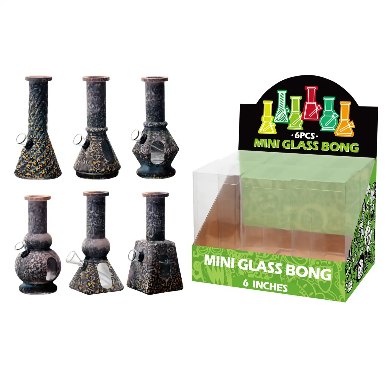 Glass Water Pipe With Hot Transfer Printing-M67008F - Image 1