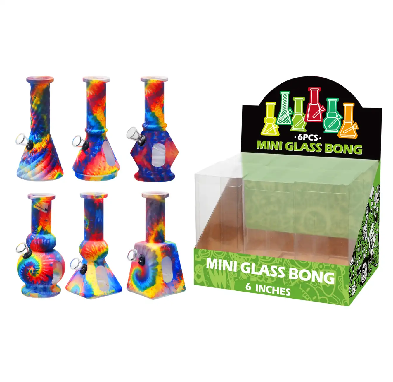 Glass Water Pipe With Hot Transfer Printing-M67009F - Image 1