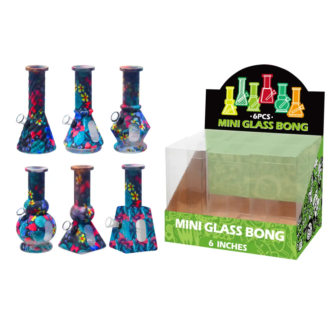 Glass Water Pipe With Hot Transfer Printing-M67010F - Image 1