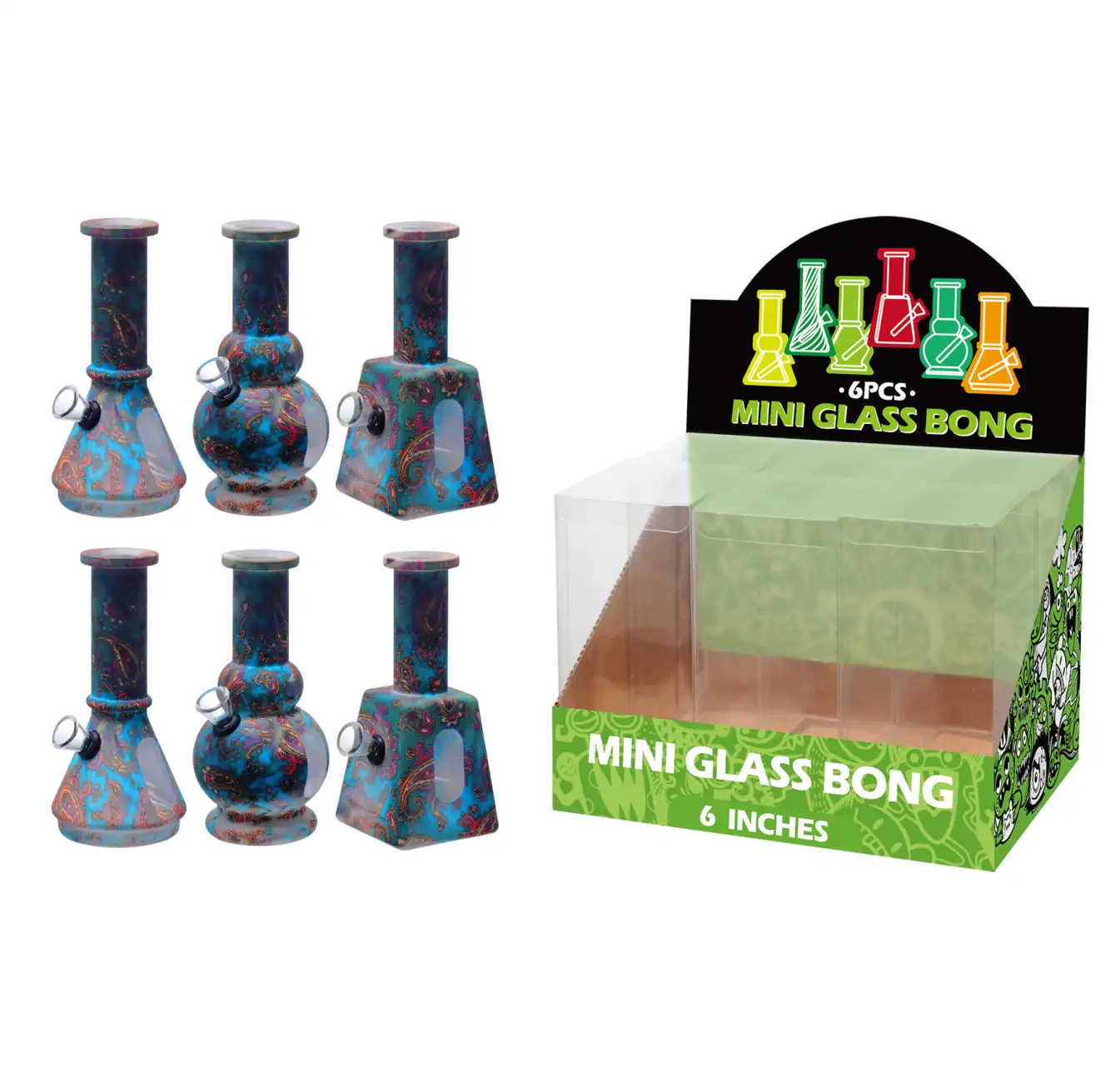 Glass Water Pipe With Hot Transfer Printing-M67011F - Image 1