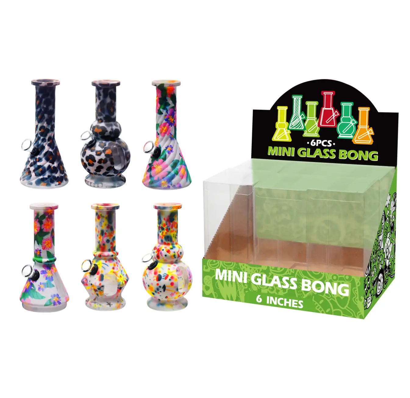 Glass Water Pipe With Hot Transfer Printing-M67012F - Image 1